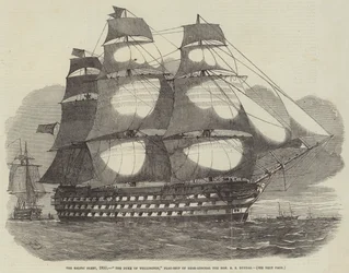 De Baltische Vloot, 1855, De Hertog van Wellington, Vlaggenschip van Schout-bij-Nacht de Eerwaarde R.S. Dundas